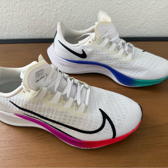 Women's Nike Air Zoom Pegasus 37 White Multi Color-Size 8.5 - Picture 2 of 8